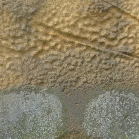 d10939: semi-abstract photo (weathered gravestone in St Mary's churchyard, Scarborough) by Ewart Shaw