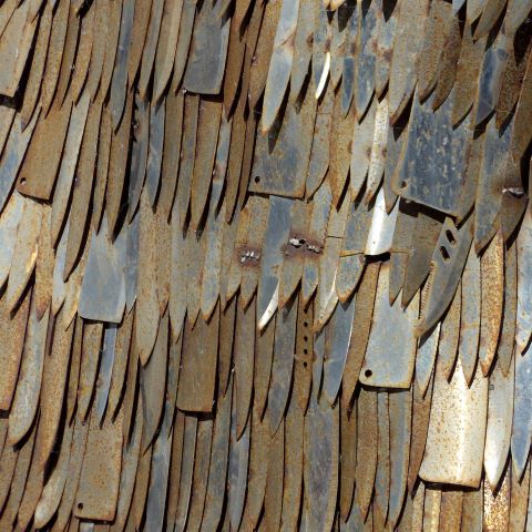 d20130: semi-abstract photo (detail of Knife Angel sculpture, Birmingham) by Ewart Shaw