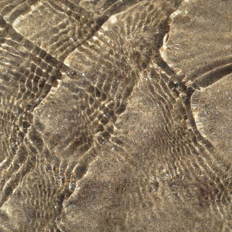 t30954: semi-abstract photo (ripples in shallow water on Scarborough beach) by Ewart Shaw